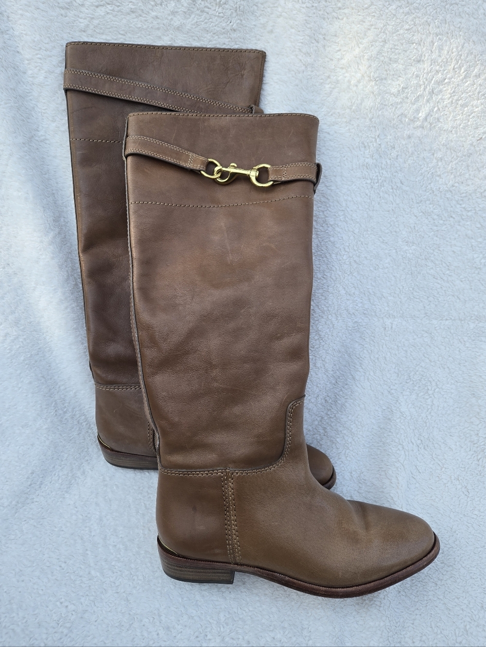 COACH Laguna A7670 Leather Knee-High Riding Boots w/ Gold Bit Hardware Sz 7.5
